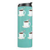 Niedlicher Schokoladenname Aquamarin Weihnachten Thermosbecher (Nach links gedreht)