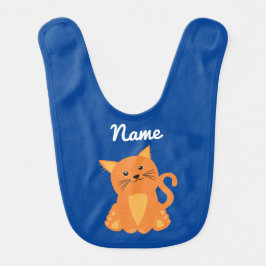 Niedlicher schöner Blue Orange Cartoon Kitten Name Babylätzchen