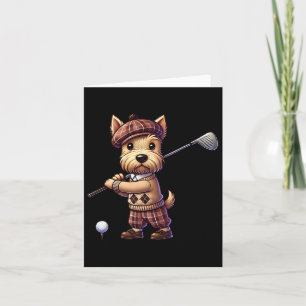 Niedlicher schottischer Terrier Golf Golfer Golf Karte