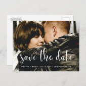 Niedlicher Schriftart Save the Date Ankündigungspostkarte (Vorne/Hinten)