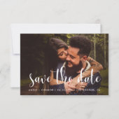 Niedlicher Schriftart Save the Date Fotokarte Ankündigung (Vorderseite)