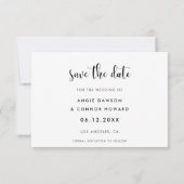 Niedlicher Schriftart Save the Date Fotokarte Ankündigung (Rückseite)