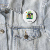 Niedlicher schüchterner Raccoon Button (Beispiel)