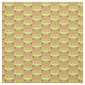 Niedlicher Schulbus Gelb-Schwarz-Orange-Bildung Stoff (Muster)