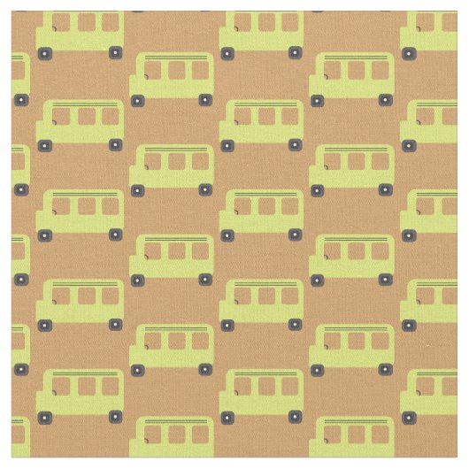 Niedlicher Schulbus Gelb-Schwarz-Orange-Bildung Stoff (Nahaufnahme)