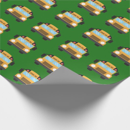 Niedlicher Schulbus Geschenkpapier (Ecke)