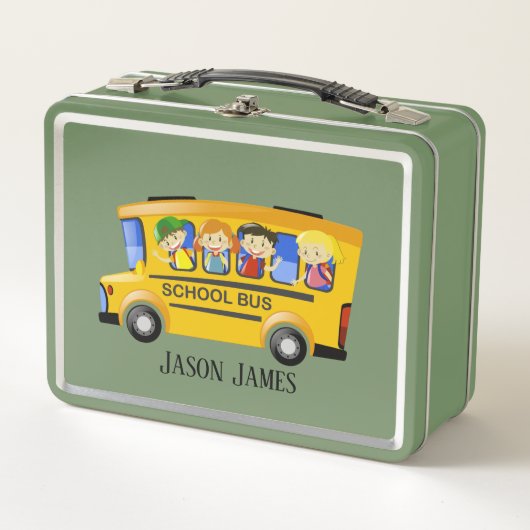 niedlicher Schulbus Metall Brotdose (Vorderseite)