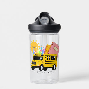 Niedlicher Schulbus zurück zur Schule Personalisie Trinkflasche
