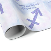 Niedlicher Schütze Unterzeichnung Custom Lila Happ Geschenkpapier (Rolleneckpunkt)