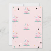 Niedlicher Schwan, Tiara, Sterne, Prinzessin Babyd Einladung (Rückseite)