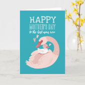 Niedlicher Schwanentiertag Cartoon glücklich Mutte Karte (Gelbe Blume)