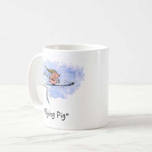 Niedlicher Schwanz - Cooles Skisprung - Maßgeschne Kaffeetasse (Vorderseite Links)