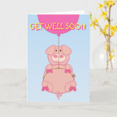 Niedlicher Schwanz und Ballon Karte (Gelbe Blume)