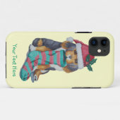 niedlicher Schwarz-Braun-Welpe für Weihnachten Case-Mate iPhone Hülle (Rückseite (Horizontal))