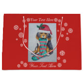 niedlicher, schwarz-brauner Welpe, zu Weihnachten Große Geschenktüte (Vorderseite)