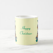 niedlicher, schwarz-brauner Welpe, zu Weihnachten  Kaffeetasse (Mittel)