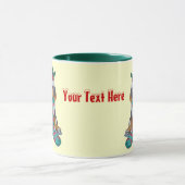 niedlicher, schwarz-brauner Welpe, zu Weihnachten  Tasse (Zentrum)