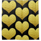 Niedlicher Schwarz-Farbton-Glitzer für das Goldene Duschvorhang (Vorderseite)