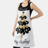 Niedlicher Schwarz-Gold-Weihnachtsbaum Custom Schürze (InSitu)