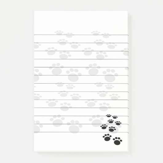 Niedlicher Schwarz-Grau-Cartoon-Pet-Pfad Post-it Klebezettel (Vorderseite)