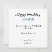 NIEDLICHER SCHWARZ- UND WEISSER ORCA-WALDKUCH KARTE (Rückseite)