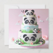 NIEDLICHER SCHWARZ- UND WEISSER PANDA THEMA KINDER KARTE (Vorderseite)