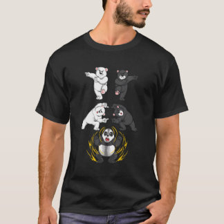 Niedlicher Schwarz-Weiß-Bär in Panda Fusion Funny T-Shirt