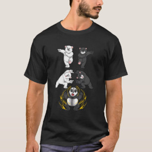 Niedlicher Schwarz-Weiß-Bär in Panda Fusion Funny T-Shirt