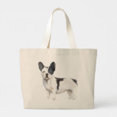 Niedlicher Schwarz-Weiß-Bulldog Jumbo Stoffbeutel (Rückseite)