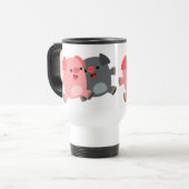 Niedlicher Schwarz-Weiß-Cartoon Schweine Tasse des (Vorderseite Links)
