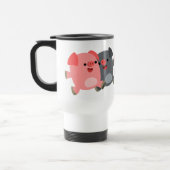 Niedlicher Schwarz-Weiß-Cartoon Schweine Tasse des (Links)