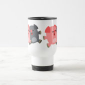 Niedlicher Schwarz-Weiß-Cartoon Schweine Tasse des (Mittel)