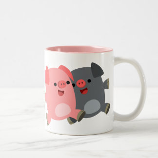 Niedlicher Schwarz-Weiß-Cartoon Tasse