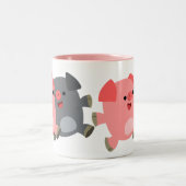 Niedlicher Schwarz-Weiß-Cartoon Tasse (Mittel)