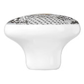 Niedlicher Schwarz-Weiß-Cocker-Spanierknöpfe Keramikknauf (Seitenansicht)