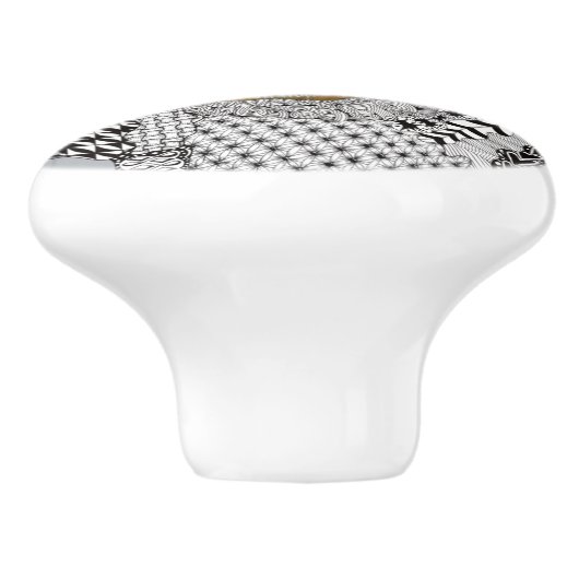 Niedlicher Schwarz-Weiß-Cocker-Spanierknöpfe Keramikknauf (Seitenansicht)