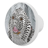 Niedlicher Schwarz-Weiß-Cocker-Spanierknöpfe Keramikknauf (Rechts)