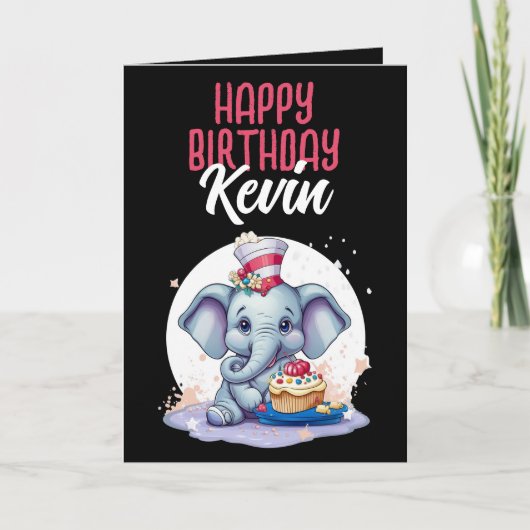 Niedlicher Schwarz-Weiß-Elefant Son Birthday Karte (Vorderseite)