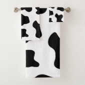 niedlicher Schwarz-Weiß-Kuhdruck Badhandtuch Set (Insitu)