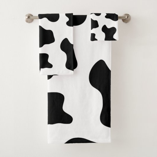 niedlicher Schwarz-Weiß-Kuhdruck Badhandtuch Set (Insitu)