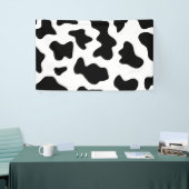 niedlicher Schwarz-Weiß-Kuhdruck Banner (Messeveranstaltung)