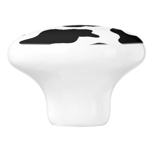 niedlicher Schwarz-Weiß-Kuhdruck Keramikknauf (Seitenansicht)