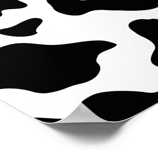 niedlicher Schwarz-Weiß-Kuhdruck Poster (Ecke)