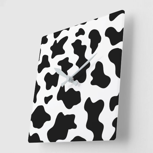 niedlicher Schwarz-Weiß-Kuhdruck Quadratische Wanduhr (Winkel)