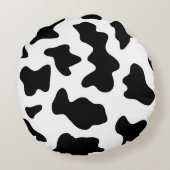 niedlicher Schwarz-Weiß-Kuhdruck Rundes Kissen (Rückseite)