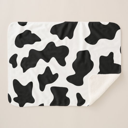 niedlicher Schwarz-Weiß-Kuhdruck Sherpadecke (Vorderseite (Horizontal))