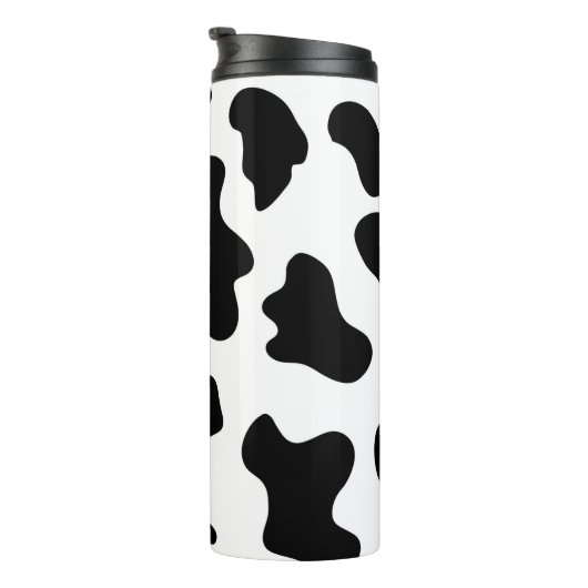 niedlicher Schwarz-Weiß-Kuhdruck Thermosbecher (Nach rechts gedreht)