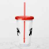 Niedlicher Schwarz-Weiß-Mama-Bär Acryltrinkbecher (Rechts)