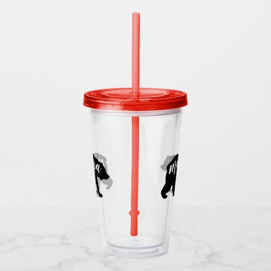 Niedlicher Schwarz-Weiß-Mama-Bär Acryltrinkbecher (Rechts)