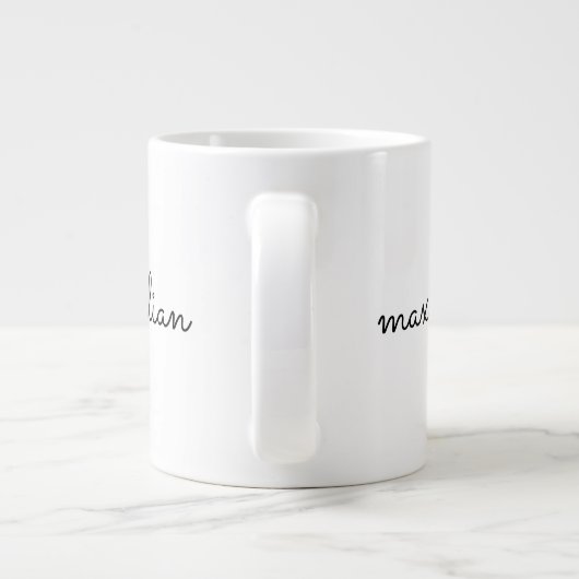 Niedlicher Schwarz-weißer, benutzerdefinierter Skr Jumbo-Tasse (Rückseite)